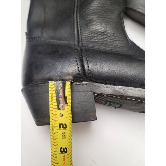 Vintage Black Soft Leather Flame  AND Oil Resistant Engineer Wester Boots Size 1 - Picture 15 of 15